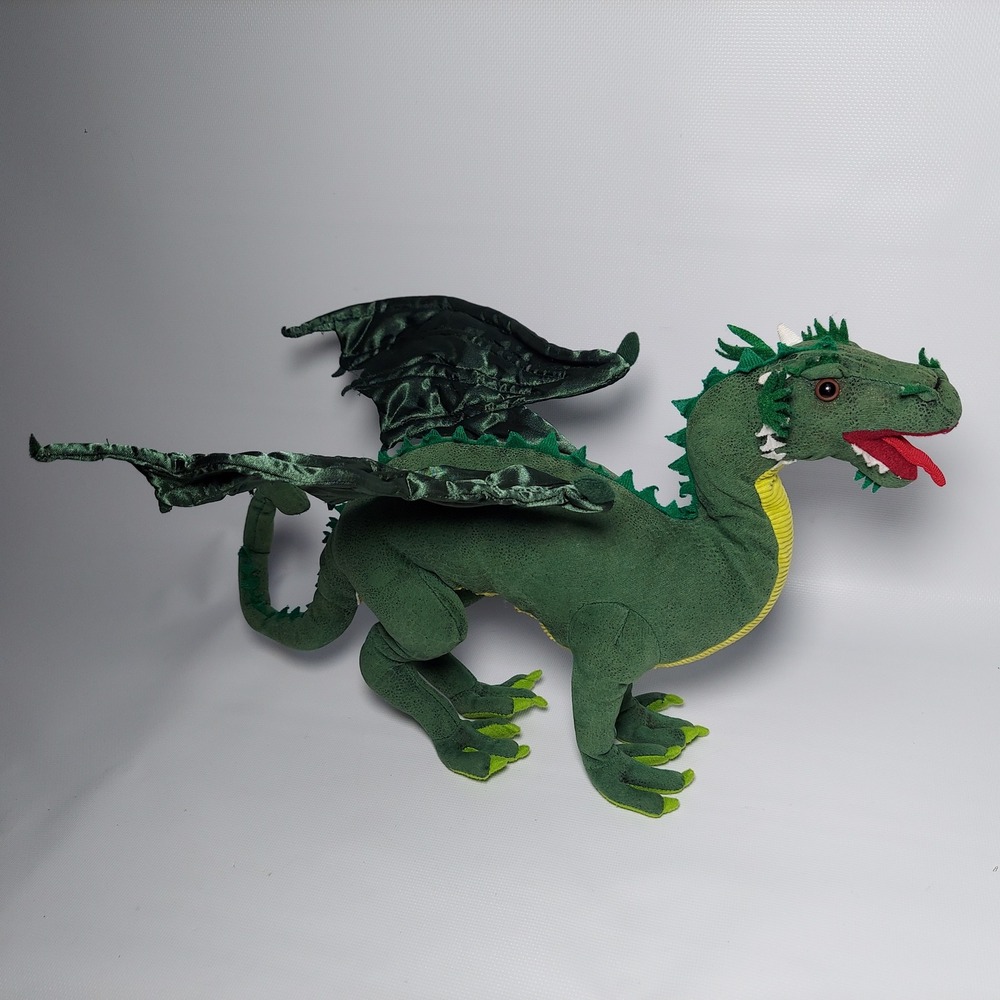 Dragonology European Dragon 20"‎ Poseable Green Plush 2006 Sababa Toys VTG
